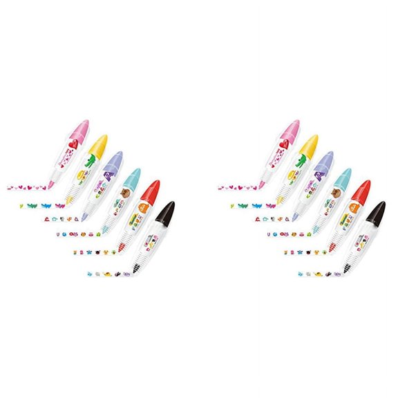 Plastic 12-Pack DIY Cute Animals Decorative Pens for Kawaii Lace Tape Craft