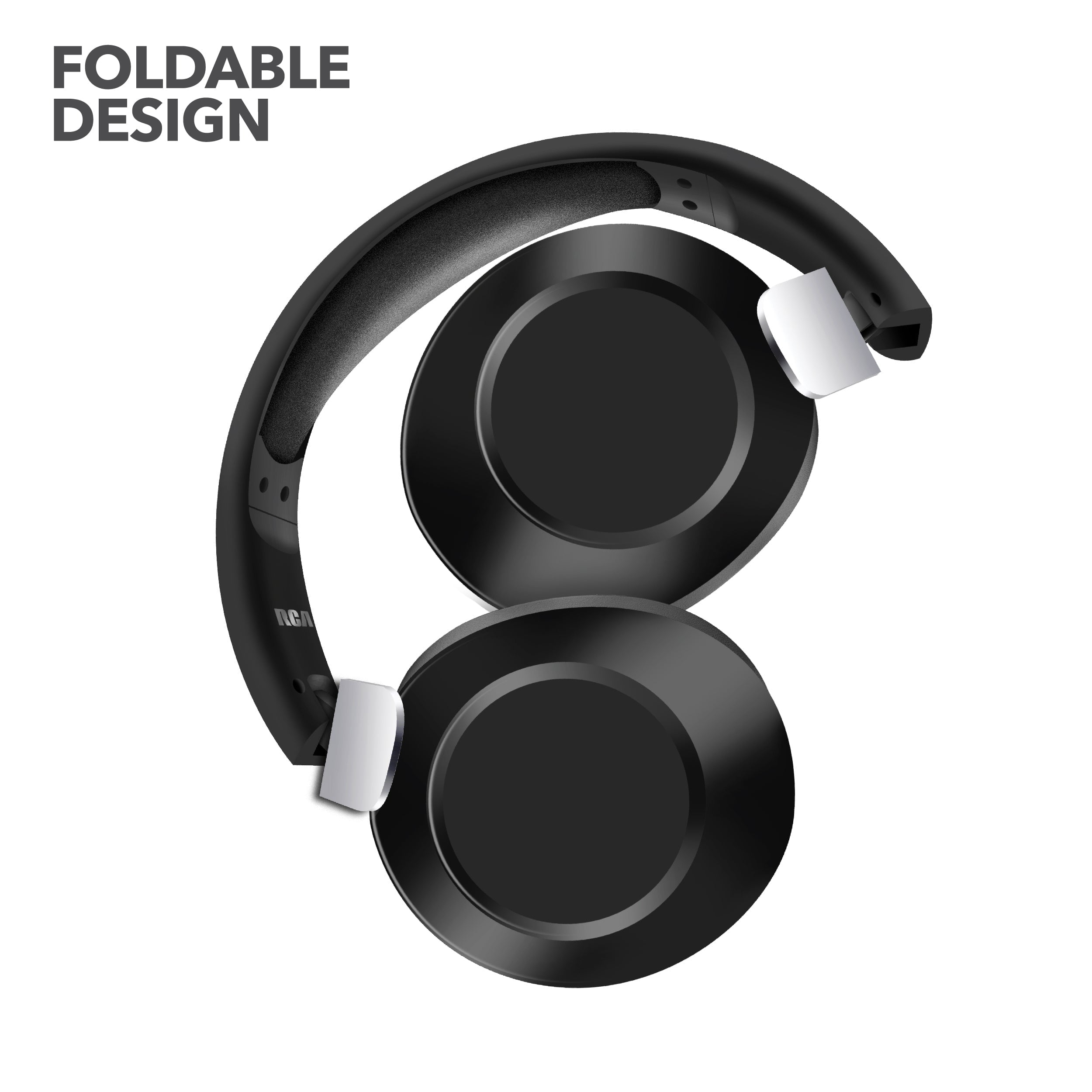 RCA Wave-54 Bluetooth Headphones, 40H Playtime, Hi-Res Audio, Black