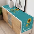 thumbnail image 4 of Teal Sunshine Sunflower Table Runner - 48 Inch Long, Kitchen Dining Table Runner Dresser Scarves, Pastoral Bees Farmhouse Floral Farmhouse Decor for Coffee Tables Wedding Party Banquet, 4 of 8