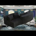 thumbnail image 2 of Plush Corduroy Curved Sectional Sofa with 4 Pillows|Modular Design for Multi-Spaces, 2 of 9