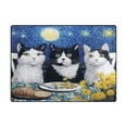 thumbnail image 2 of Area Rug Indoor 63"x48"in Non-Slip Wear Resistant Floor Mats Soft Large Carpets for Living Room Bedroom Home Decor Three Cats Dinner, 2 of 7
