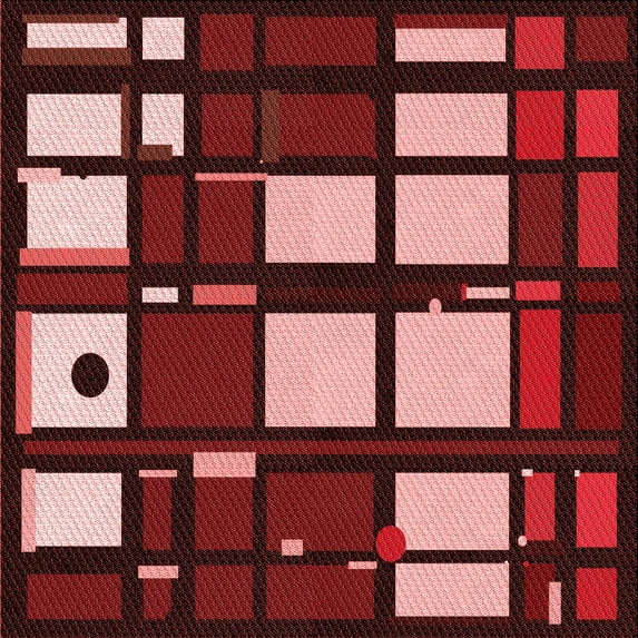 Ahgly Company Indoor Square Patterned IndianRed Area Rugs, 4' Square