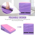 thumbnail image 4 of Gymnastics Wedge Mats 33" X 23.6" X 13.4" Folding for Home Use | Incline Mat Cheese Wedge With Zip Fastener, Waterproof Vinyl Cover, EPE Foam for Exercise, Tumbling, Yoga, Pilates, Pink Purple, 4 of 7