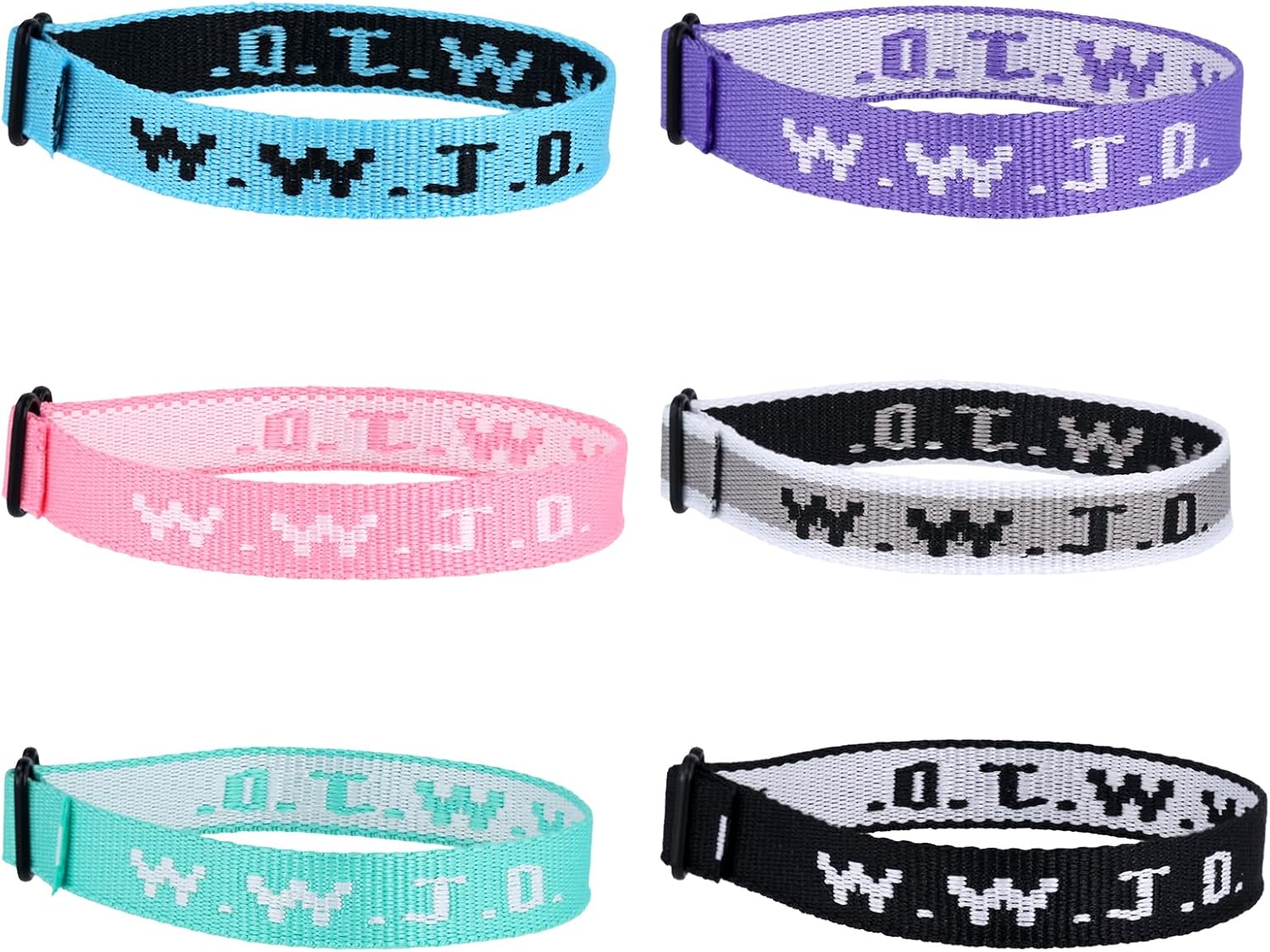 3 Pack Woven WWJD Religious Bracelets – Christian Faith Fundraiser Wristbands