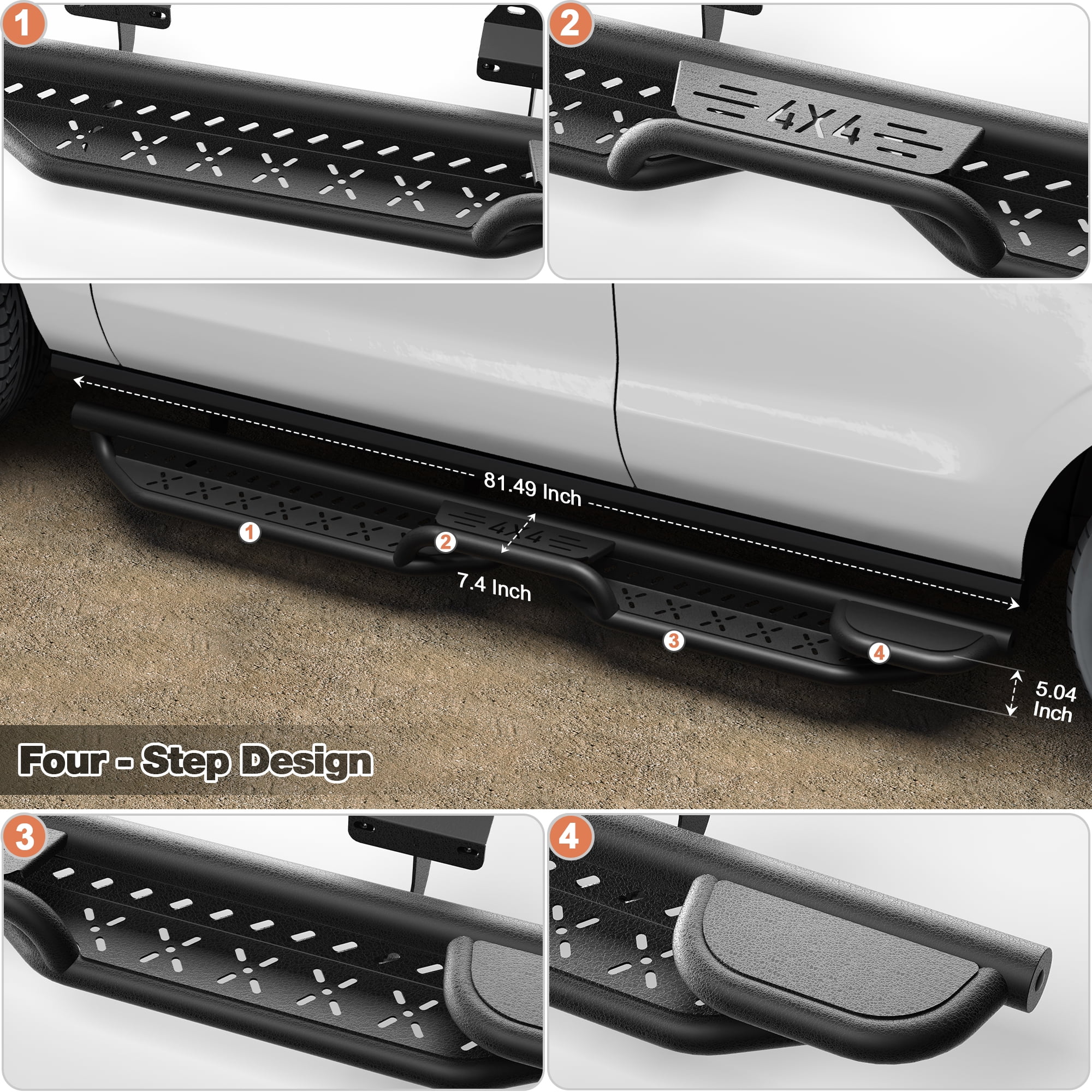POFENZE for 2018-2025 Ford Expedition and 2018-2026 Lincoln Navigator Running Boards Side Steps Black Nerf Bars