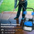 thumbnail image 6 of Spaco 2300 PSI 1.8 GPM Electric Pressure Washer, Versatile Washer with Wheels and 5 Quick Connect Nozzles,Blue, 6 of 9
