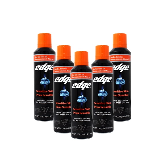 Edge Sensitive Skin Shave Gel for Men, 7 Ounce (Pack of 5)
