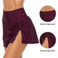 thumbnail image 3 of ZHAOCHENG Traje de baño con falda para mujer, parte inferior de la falda de baño con cordones laterales, traje de baño, pantalones cortos de baño, 3 of 5