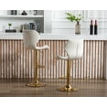 thumbnail image 4 of Guyou Adjustable Swivel Bar Stools Set of 2, Modern Velvet Counter Height Chairs with Backrest and Footrest for Kitchen Island Bar Restaurant, Cream, 4 of 10