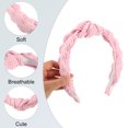 thumbnail image 5 of Unique Bargains 1Pc Cute Makeup Headband Puffy Spa Fabric Pink Headband for Washing Face, 5 of 7