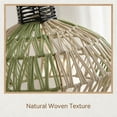 thumbnail image 4 of HaCpiu Woven Rattan Pendant Lamp Shades, 12" Green & Beige Handwoven Light Covers, Boho Coastal Home Decor for Dining Room, Kitchen Island & Bedroom, 4 of 8