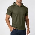 thumbnail image 2 of Abomasnow Men's Athletic T-Shirts Short Sleeve Mesh Hooded Shirts Casual Breathable Lightweight Workout Gym Hooded Tee Shirts, 2 of 9