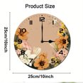 thumbnail image 2 of ZXCXRQFa Retro Floral Silent Non Ticking Round Wall Clock Home Decor Battery Operated Decorative for Living Room, Kitchen, Bedroom Clock Art, 2 of 7