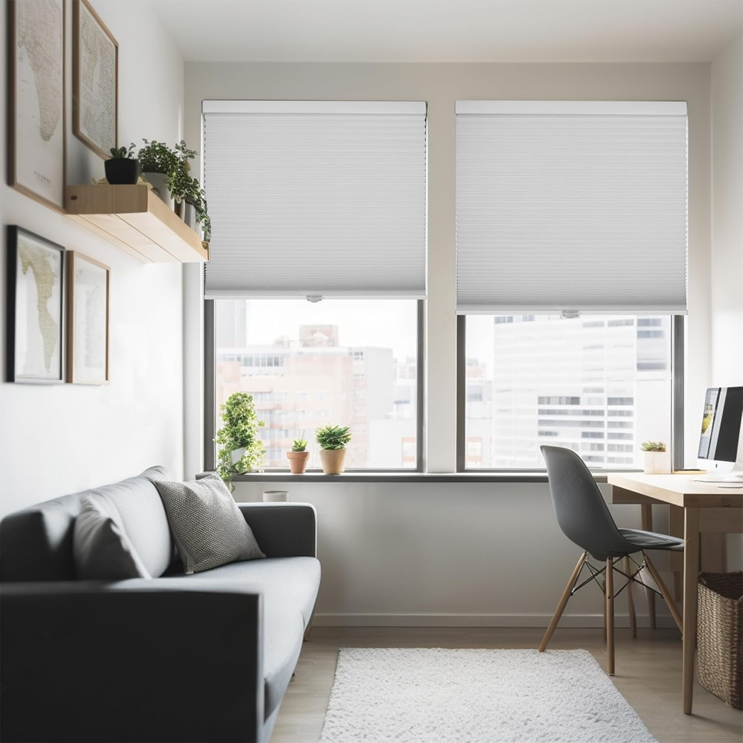 Chicology White Cordless Blackout Cellular Shades 24.25 in. W x 48 in. L