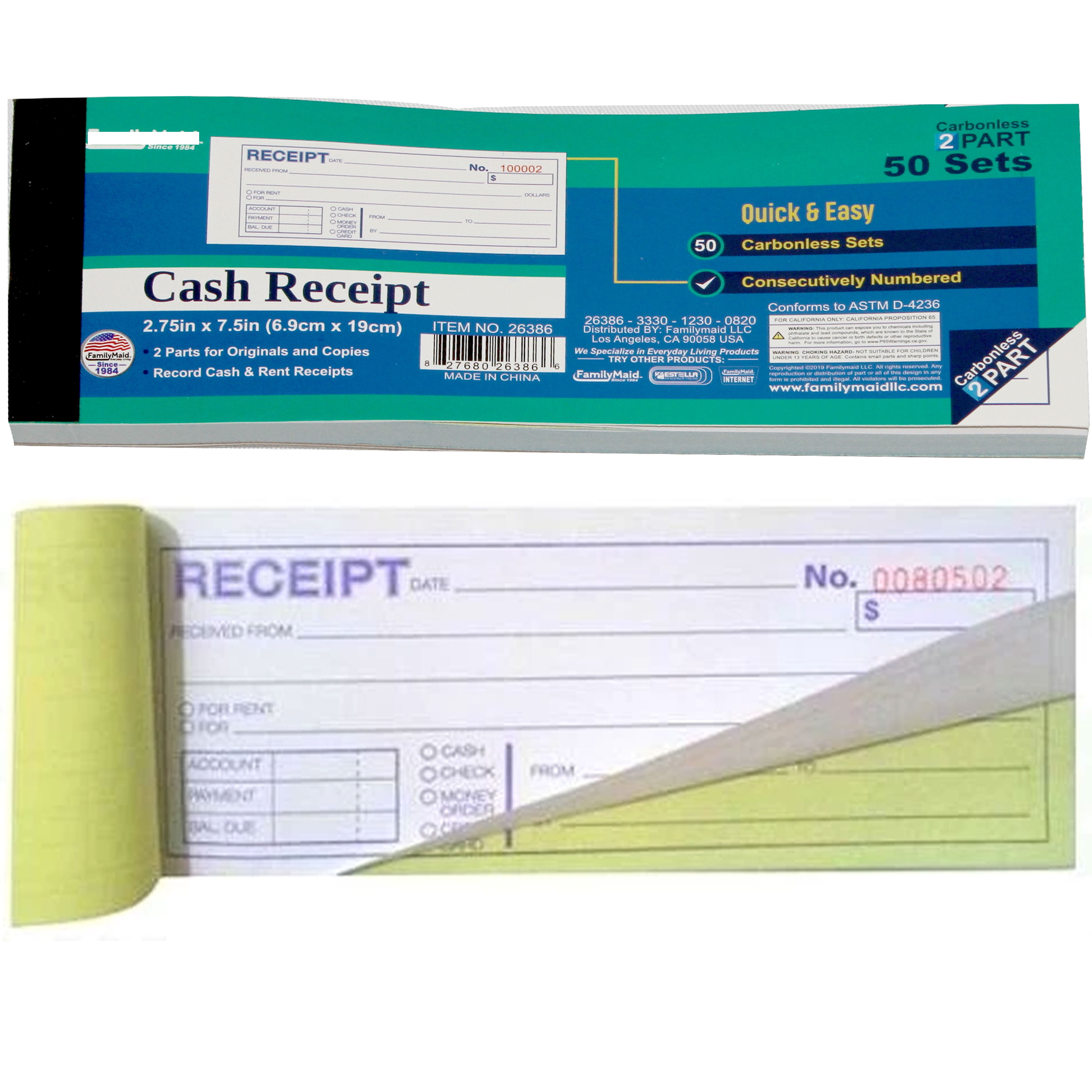 2 X Carbonless Receipt Book Sheets Sales Order Records Copy Sheet 2