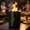 thumbnail image 2 of Stainless Steel Smokeless Fire Pit, Portable Outdoor Tabletop Fireplace for Backyard Camping & Patio Use, 2 of 8