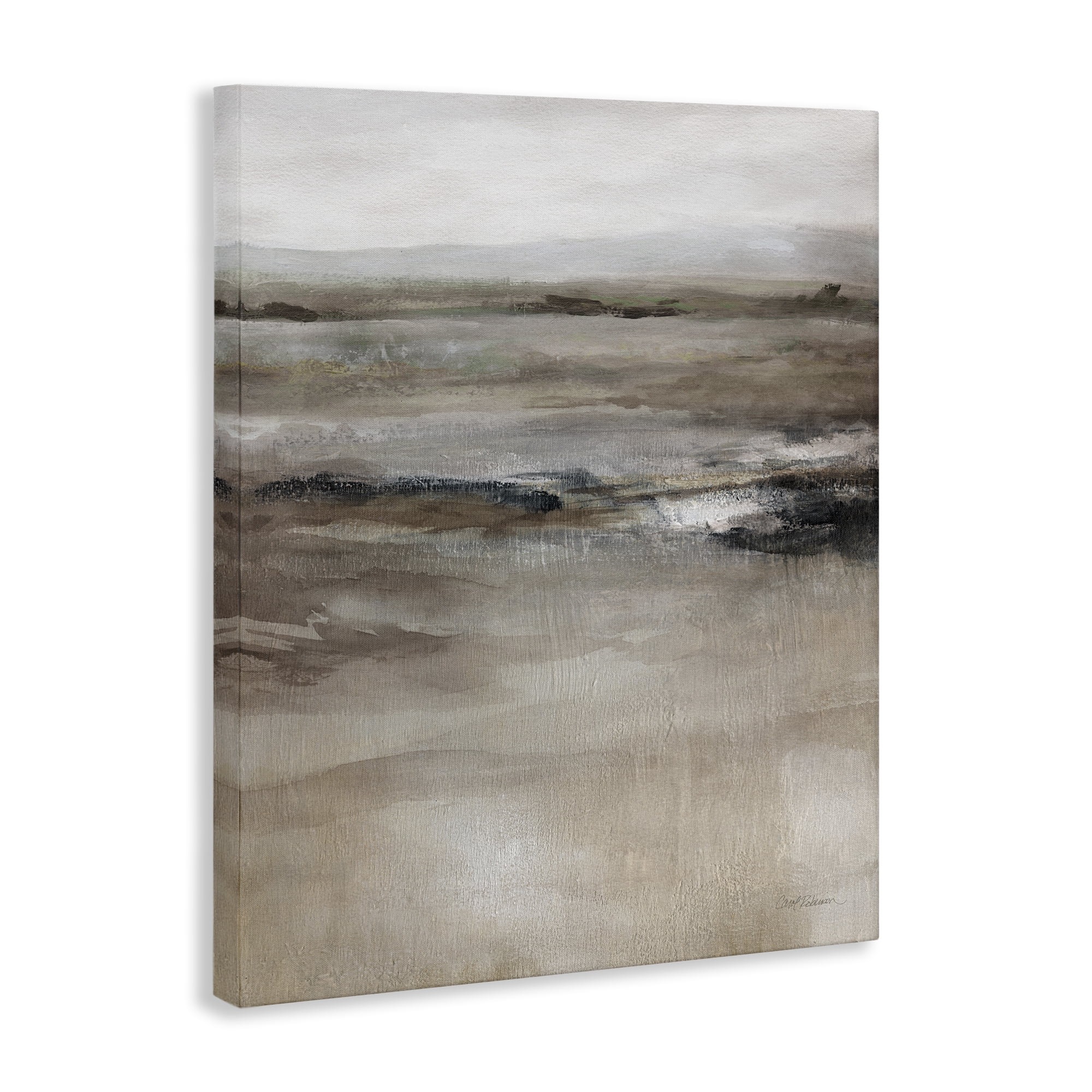 Stupell Industries Brown Desert Abstraction Abstract Painting Gallery Wrapped Canvas Art Print Wall Art, 16 x 20
