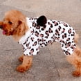 thumbnail image 5 of Reheyre Dog Hoodie Hooded Flannel Winter Warm Leopard Printed Pet Puppy Clothes Jumpsuit Pajamas Outwear for Home, 5 of 8