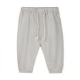 thumbnail image 2 of KYAIGUO Toddler Baby Boys Girls Cotton Linen Pants Casual Basic Plain Soft Pant Infant Summer Spring Comfy Long Bloomers Pants 0M-6T, 2 of 9