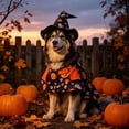 thumbnail image 3 of Halloween Pet Cloak Hat Set, Cute Festival Costume for Dogs and Cats, Soft and Cozy Holiday Dress Up Outfit, Adjustable Fit for Pets, 3 of 7