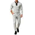 thumbnail image 2 of Zormilly Track Suits Mens Quarter Zip Pullover Elastic Waist Joggers Lounge Set with Pockets Casual Two Piece Outfits Sets, M-3XL, 2 of 5