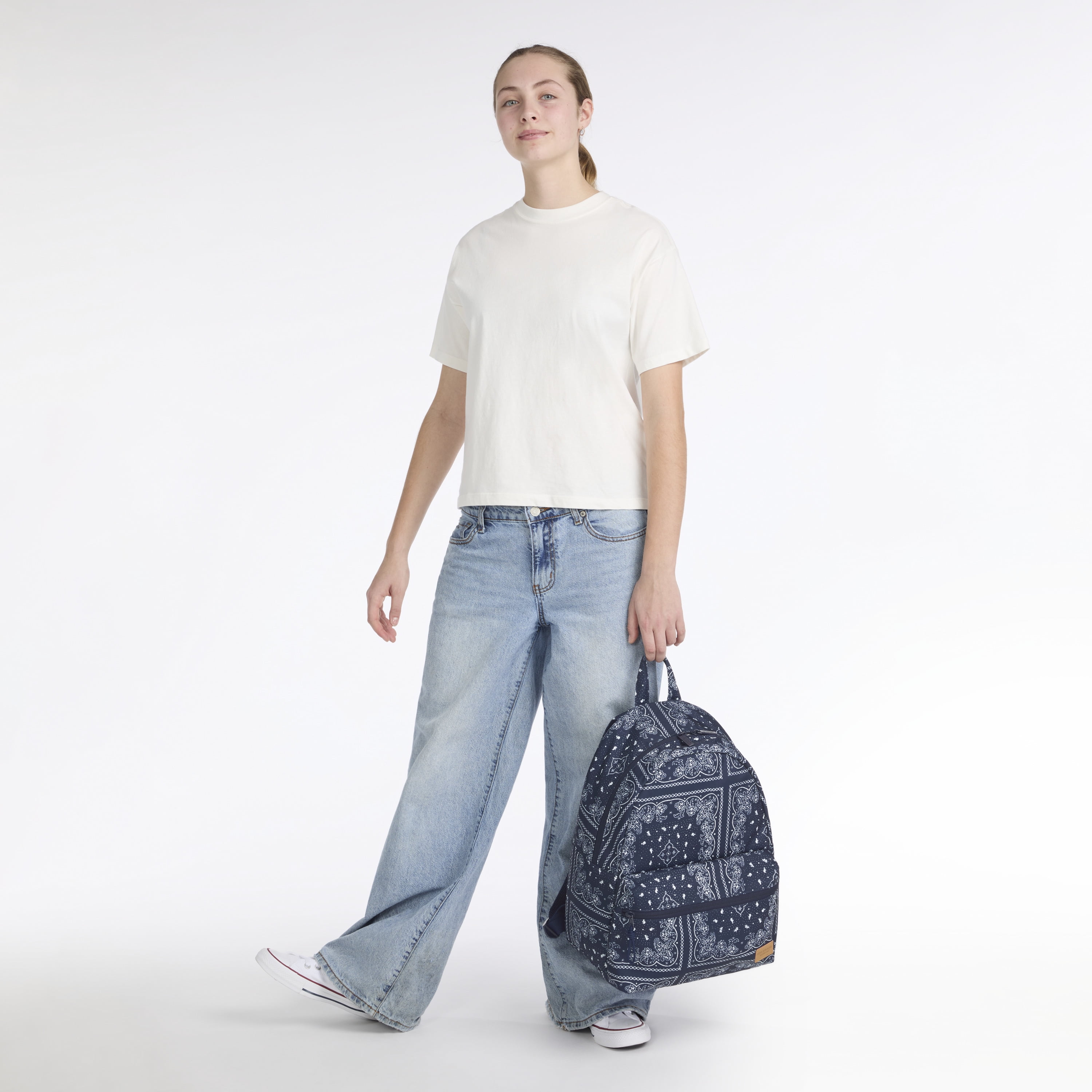 Levi Strauss Signature 17" Women's Adult Bandana Print Dome Backpack, Dress Blues