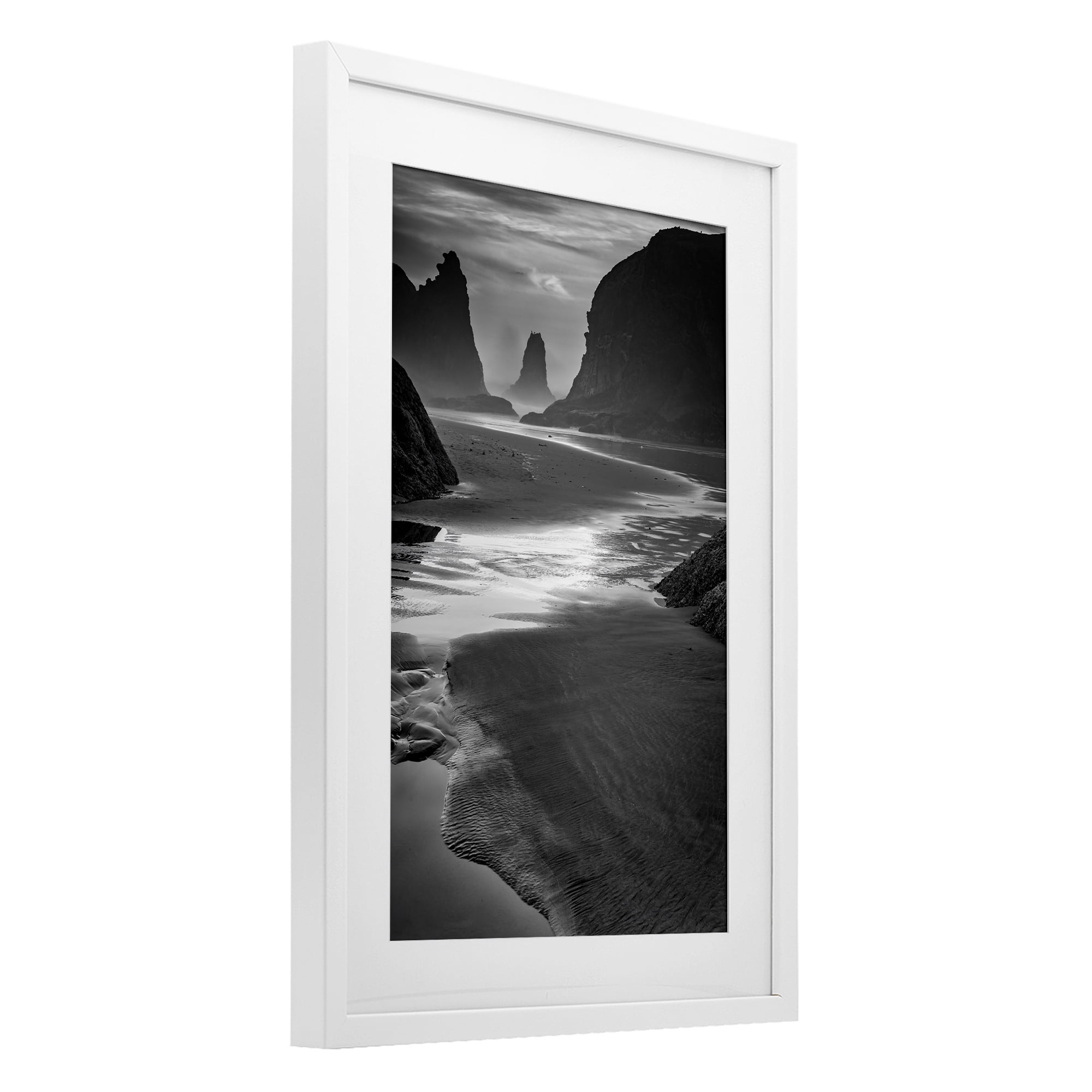 Stupell Industries Last Light On Bandon Beach White Framed Print Under Glass, design by Rick Berk