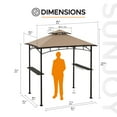 thumbnail image 3 of Sunjoy Orville 8 ft. x 5 ft. Brown Steel 2-tier Grill Gazebo with Tan and Brown Canopy, 3 of 10