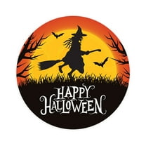 Koyal Wholesale Happy Halloween Stickers 2 Inch Round 120 Bulk Pk Witch on Broom Labels For Halloween Party Favors