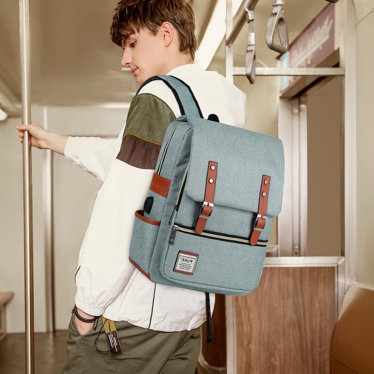 Vintage Laptop Backpack, College Bag with USB Charging Port  display picture 2