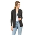 thumbnail image 1 of Women's Open Front Knit Long Sleeve Pockets Sweater Slim Cardigan, 1 of 5