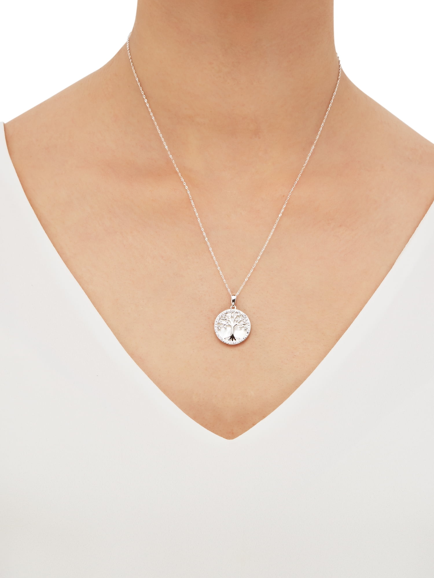 VTOPIA DAISYSONGPIERCE ピアス mother dept Mother of Pearl Round Pendant in Sterling on 18 in. 925
