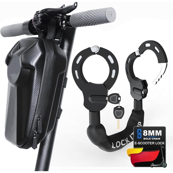 Scooter Lock, 8mm Chain Locks Security Anti-Theft Bike Lock with 3 Keys and Waterproof Scooters Bag Electric Scooter Accessories for E-Bike/Motorcycle/Bicycle/Electric Scooters