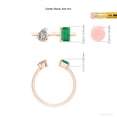 thumbnail image 5 of ANGARA Natural Two-Stone Emerald-Cut Emerald & Pear Diamond Open Ring in 14K Rose Gold for Women (Size-6x4mm) | May Birthstone, Birthday, Anniversary, Jewelry Gift for Women | Natural Emerald Ring, 5 of 9