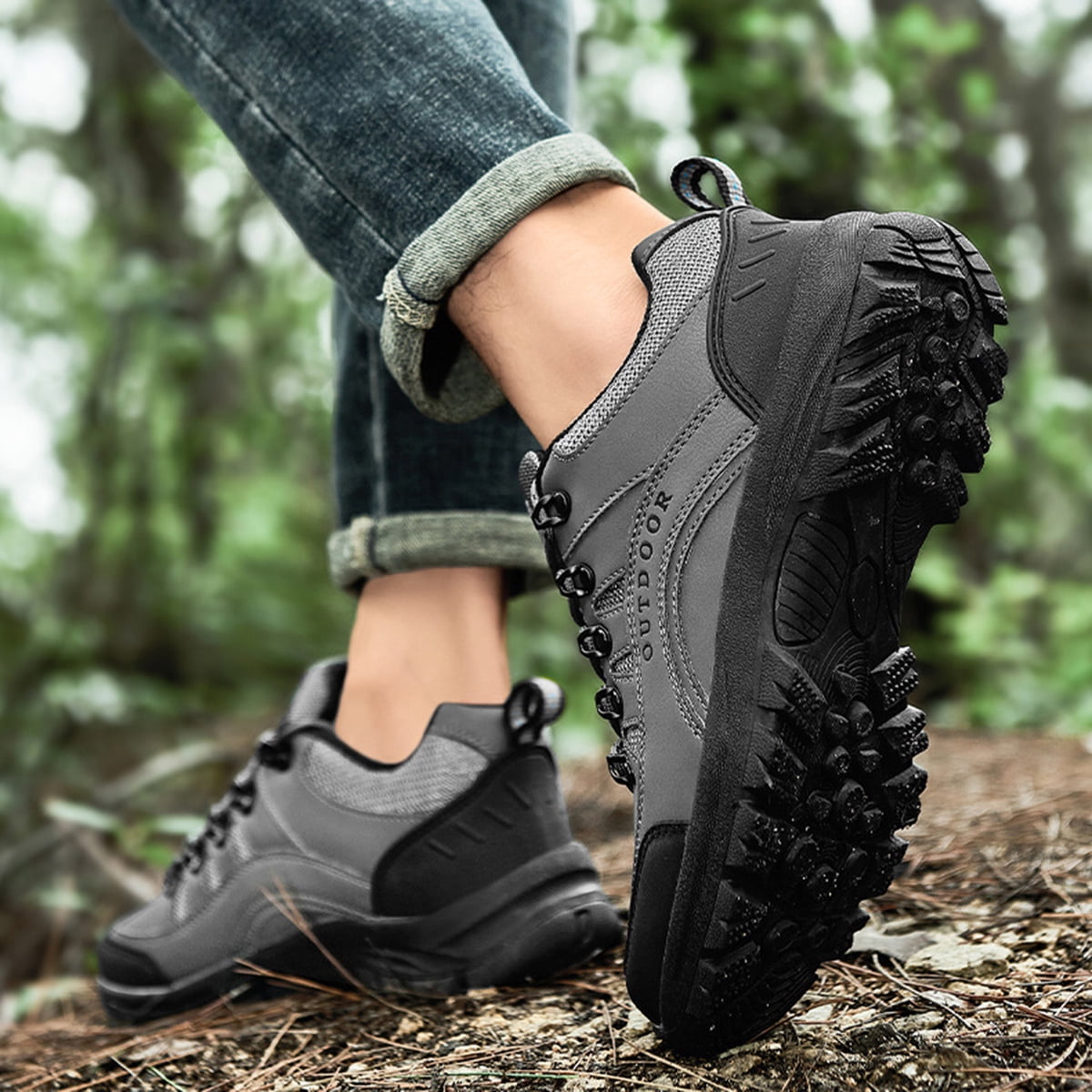 AUXDIQ Hiking Shoes Mens Waterproof Mountain Trekking Shoes Men Breathable Walking Shoes Outdoor Sports Running Camping Climbing