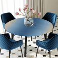 thumbnail image 5 of Elastic Fitted Round Tablecloth, Navy Blue Yellow Ombre Waterproof Stretch Table Cover for 55"-60" Tables, Farmhouse Modern Gradient Art Washable Outdoor Tablecloths for Patio, Picnic, Camping, 5 of 9
