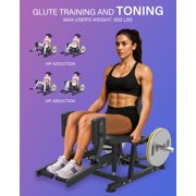 HeeH Hip Abductor Machine: Plate-Loaded Inner & Outer Thigh Trainer for Home Gym Hip Abduction Machine Black