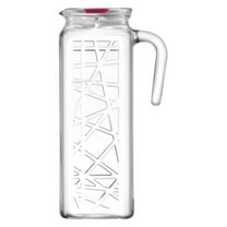 Glass Jug with Handle and Pink Lid