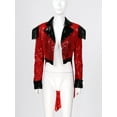 thumbnail image 5 of Sxiwei Womens Lion Tamer Tassels Uniform Sequined Swallow-Tailed Coat Circus Ringmaster Jacket Red L, 5 of 8