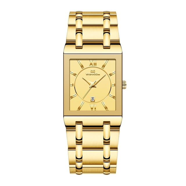 Relojes para Hombre Relojes de Pulsera Cuadrados Reloj de Oro de Acero Inoxidable Reloj de Pulsera con Diamantes Relojes Decorativos
