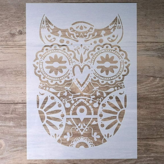 DIY Decorative Owl Stencil Template for Scrapbooking Painting on Wall Furniture Crafts (A4 Size)
