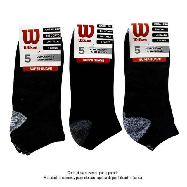 Tin Wilson para Hombre, Negro Punta y Talón Varios Colores 5 Piezas Unitalla