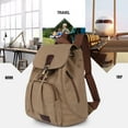 thumbnail image 6 of Vikakiooze Vintage Canvas Backpack Outdoor Travel Hiking Rucksack School Bookbags, 6 of 7