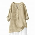 thumbnail image 4 of Womens Clothing Kelon 3/4 Length Sleeve Womens Tops V Neck 2026 Casual Summer Tshirt Fashion Beach Vacation Clothes, S, 4 of 4