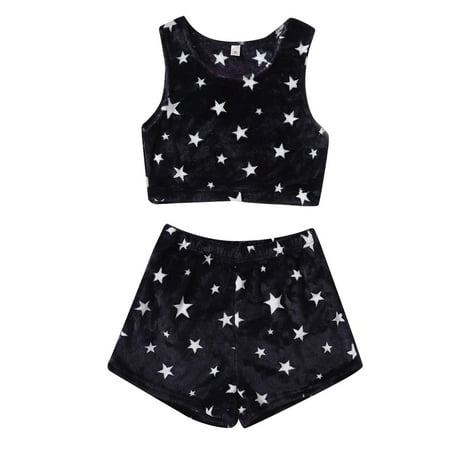 

PEASKJP plus Size Swimming Suits Homewear Suit Womens Pajamas Flannel 2Pcs Vest Sets Short Print Swimming Suit for Older Women Shorts A Small