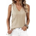 thumbnail image 7 of BTFBM Womens Tank Tops Summer Eyelet Crossed V Neck Sleeveless Casual Loose Fit Basic Spring Top Vacation Outfits, 7 of 7