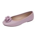 thumbnail image 2 of Samdudou Womens Slip On Shoes Closed Toe Classic Round Front Ballet Flats Beautiful 3D Rose Flower Applique Embellishment Smooth Faux Leather Casual Daily Dressy Footwear, 2 of 9