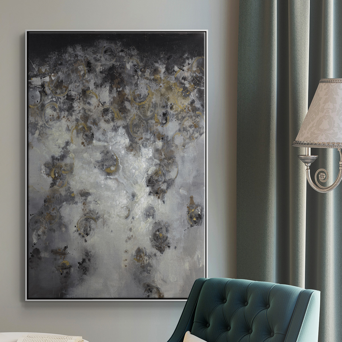 Meteor Showers Framed Premium Gallery Wrapped Canvas - Ready to Hang