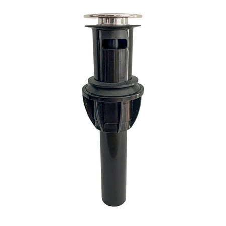 Keeney K820-72BN 1-1/4-in Plastic Push Button Sink Bathroom Drain with Overflow  Brushed Nickel