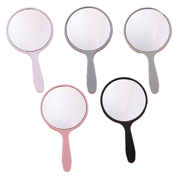 ENTASSER Portable handle mirror makeup handheld mirror round